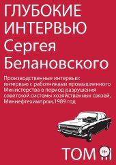 Глубокие интервью Сергея Белановского. Том 3. Производственные интервью с работниками промышленного Министерства в период разрушения советской системы хозяйственных связей,1989 год