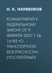 Комментарий к Федеральному закону от 9 февраля 2007 г. № 16-ФЗ «О транспортной безопасности» (постатейный)