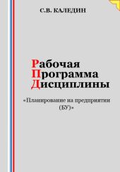 Рабочая программа дисциплины «Планирование на предприятии (БУ)»